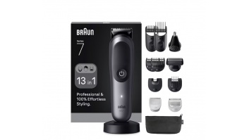 Braun 13in1 Grooming Kit | All-in-One Series 7 AIO7560 | Cordless | Number of length steps 14 | Black/Grey