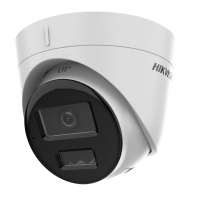 Hikvision DS-2CD1343G2-LIU F2.8, DOME,Hybrid light, IR+LED, 120dB WDR, H.265+, 4MP, 2.8mm(~100°), int. mikrofonas, IR pašv. iki 30m, IP67, P | Hikvision