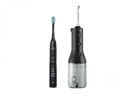 Philips Sonicare Cordless Power Flosser DiamondClean 9000 mutes dobuma irrigators, melns