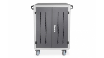 Digitus | Black | Charging Trolley 30 Notebooks / Tablets up to 16" | Pressure lock system with swiveling lever handle on the front and back door, lockable; Safety plug socket with switch on the side