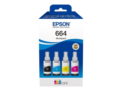 Epson 664 EcoTank 4-colour multipack | Epson C13T66464A | 664 EcoTank 4-colour multipack | Ink tank | Black, yellow, cyan, magenta
