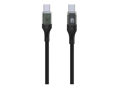 Fixed | Cable USB-C/USB-C with display, PD support, 2m, USB 2.0, 100W | FIXDD-CC2-BK