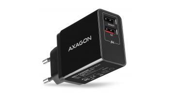 AXAGON Dual wallcharger 240V/2x USB port QC3.0/AFC/FCP and 5V-1.2A, 24W | ACU-QS24