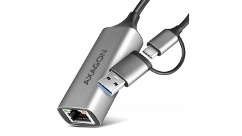 AXAGON ADE-TXCA Compact aluminum USB 3.2 Gen 1 Gigabit Ethernet 10/100/1000Mbit adapter with automatic installation, Nintendo Switch support and USB C-A reduction