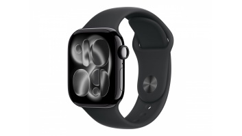 Apple Watch Series 11 GPS 42mm Jet Black Aluminium Case with Black Sport Band - M/L | Apple