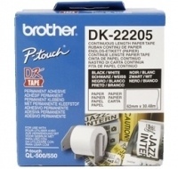 Brother | DK-22205 Continuous Length Paper Label | White | DK | 30.5 m