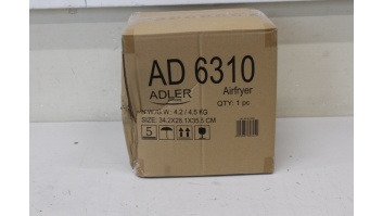 SALE OUT. Adler | Airfryer | AD 6310 | Power 2200 W | Capacity 3 L | High-volume hot-air circulation technology | Black | DAMAGED PACKAGING, SCRATCHES ON TOP