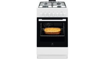 Electrolux gāzes plīts ar elektrisko cepeškrāsni, 50cm, balta