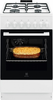 Electrolux gāzes plīts ar elektrisko cepeškrāsni, 50cm, balta