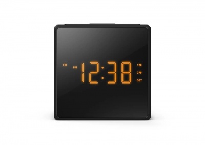PHILIPS radio pulkstenis ar USB, melns
