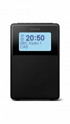 PHILIPS radio pulkstenis, melns