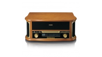 Lenco multifunkcionāls plašu atskaņotājs ar iebūvētiem skaļruņiem, koka