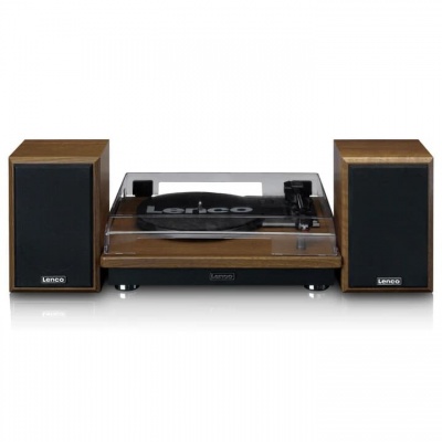 Lenco plašu atskaņotājs ar skaļruņiem, koka