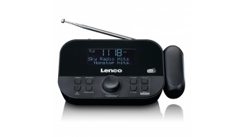 Lenco radio pulkstenis ar projekciju, melns