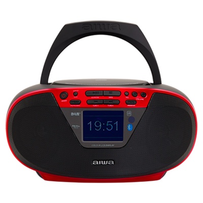 AIWA boombox sistēma ar bluetooth un TFT-LCD displeju, sarkans