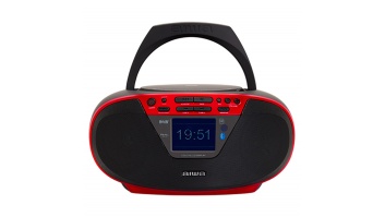 AIWA boombox sistēma ar bluetooth un TFT-LCD displeju, sarkans