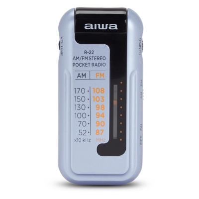 AIWA kabatas radio ar austiņām, pelēks