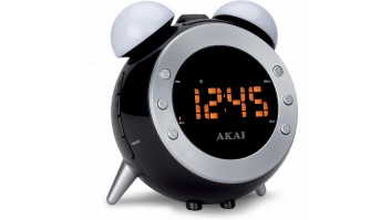 AKAI AR280P Pulkstenis ar FM radio un projektoru, melns