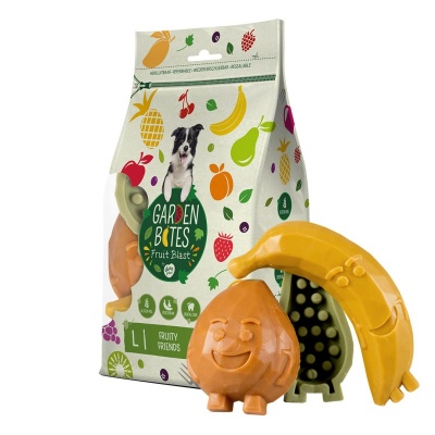 Garden Bites Fruity Friends L, 3gab/12.5cm - veģetārie košļājamie gardumi zobiem, ar augļiem