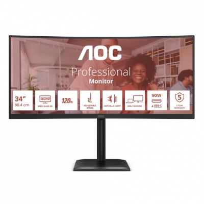 LCD Monitor|AOC|34 "|3440 x 1440 pixels|UltraWide Quad HD|Native aspect ratio 21:9|LCD|Curved|CU34E4CV