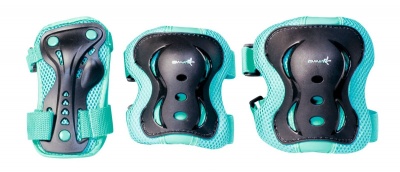 Muuwmi Elkoņu un ceļu aizsargu komplekts, M izmērs, tīrkīzs