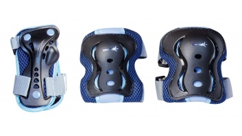 Muuwmi Elkoņu un ceļu aizsargu komplekts, M izmērs, zils