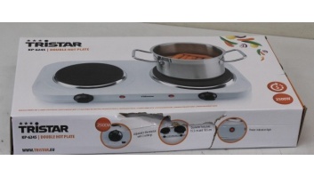 SALE OUT. Tristar KP-6245 Hot plate, 2 thermostats, 2 burners, 5 adjustable settings, Heat resisting housing, 1500W&1100W, White | SALE OUT. Tristar | Free standing table hob | KP-6245 | Hob type Electric | White | DAMAGED PACKAGING, DENT CORPUS