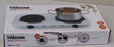 SALE OUT. Tristar KP-6245 Hot plate, 2 thermostats, 2 burners, 5 adjustable settings, Heat resisting housing, 1500W&1100W, White | SALE OUT. Tristar | Free standing table hob | KP-6245 | Hob type Electric | White | DAMAGED PACKAGING, DENT CORPUS