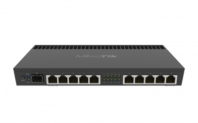 Mikrotik Wired Ethernet Router RB4011iGS+RM, Quad-core 1.4Ghz CPU, 1GB RAM, 512 MB, 1xSFP+, 1xSerial console port, PCB Temperature and Voltage Monitor, IP20, Cage and Desktop Case with Rack Ears, RouterOS L5 | Enthernet Router | RB4011iGS+RM | No Wi-Fi | 