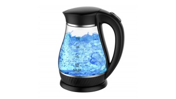 Adler | Kettle | AD 1274 | Standard | 2200 W | 1.7 L | Plastic/Glass | 360° rotational base | Black/ transparent