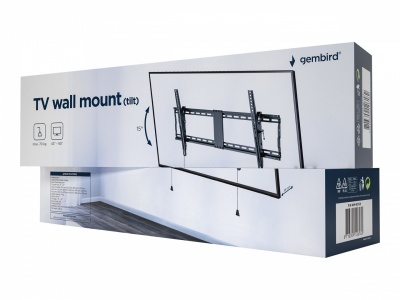 Gembird | Wall mount | WM-90T-01 | Tilt | 43-90 " | Maximum weight (capacity) 70 kg | Black