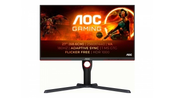 AOC | Monitor | Q27G3XMN/BK | 27 " | VA | 16:9 | 180 Hz | 1 ms | 2560 x 1440 pixels | 700 cd/m² | HDMI ports quantity 2 | Black