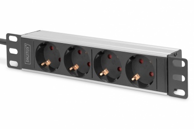 10” Socket Strip with Aluminum Profile, 4-way safety sockets | DN-95418