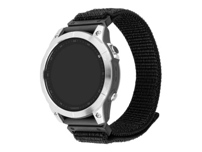 Fixed | Sporty Strap for Garmin QuickFit 22mm | 160-210 mm | Black | Nylon