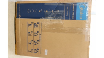 SALE OUT. Midea Washing Machine | MF100T60B/W-HR | Energy efficiency class A | Top loading | Washing capacity 6 kg | 1200 RPM | Depth 61 cm | Width 40 cm | Display | LED | Steam function | White | DAMAGED PACKAGING, DAMAGED PAINT ON THE RIGHT SIDE