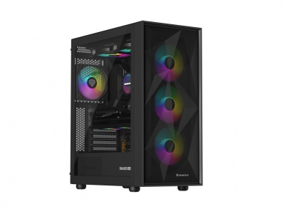 Genesis Gaming PC Case | Diaxid 605 ARGB | Black | Midi Tower | Power supply included No