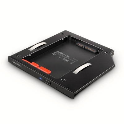 AXAGON Optical disk drive caddy for 2.5“ SSD/HDD. LED, 9.5 mm, Aluminum | RSS-CD09