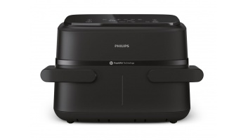Philips Airfryer Dual Basket | NA150/00 1000 Series | Power 2450 W | Capacity 7 L | RapidAir Plus | Black