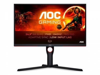 AOC | Monitor | 25G3ZM/BK | 24.5 " | VA | FHD | 16:9 | 240 Hz | 1 ms | 1920 x 1080 | 300 cd/m² | HDMI ports quantity 2 | Black/Red | Warranty 36 month(s)