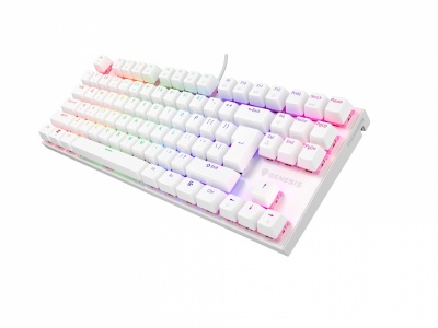 Genesis | THOR 303 | Mechanical Gaming Keyboard | Wired | US | White | USB-A | Outemu Peach Silent