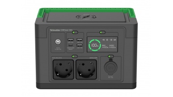 Schneider Electric Schneider OffGrid Portable Power Station 330, 230V, 332Wh Lithium-ion, LCD, 2 CEE 7/3 Schuko outlets, Sinewave, 3 USB-A, 1 USB-C, Wireless Charger | PPS330-GR