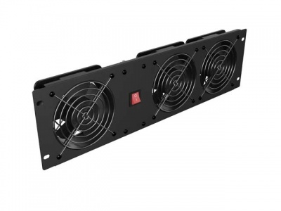 Lanberg Vertical Ventilation Panel 19" 3U for Rack three Fans 230V | AK-1506-B | Black