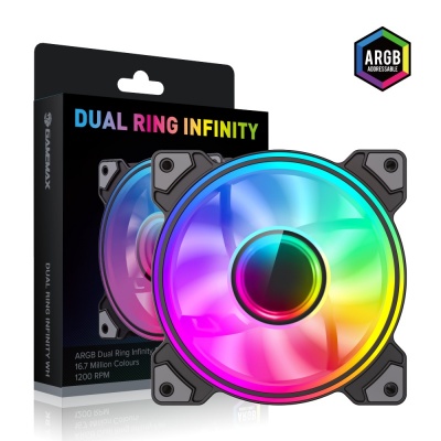 Gamemax Case Fan | DUAL RING INFINITY BK | Black