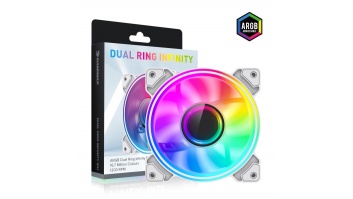 Gamemax Case Fan | DUAL RING INFINITY WH | White