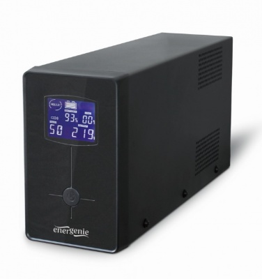EnerGenie UPS with USB and LCD display, Black | EG-UPS-034 | 1500 VA | 900 W