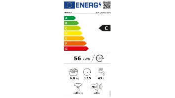INDESIT | Washing machine | BTW L60400 EE/N | Energy efficiency class C | Top loading | Washing capacity 6 kg | 951 RPM | Depth 60 cm | Width 40 cm | White