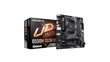 Gigabyte B550M DS3H R2 | Processor family AMD | Processor socket AM4 | DDR4 DIMM | Supported hard disk drive interfaces SATA, M.2 | Number of SATA connectors 4