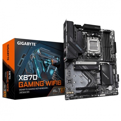 Gigabyte X870 GAMING WF6 | Processor family AMD | Processor socket AM5 | DDR5 | Supported hard disk drive interfaces M.2, SATA | Number of SATA connectors 4