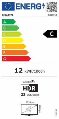 Gigabyte | GS25F14 EK | 24.5 " | SS IPS | FHD | 144 Hz | 1 ms | 1920 x 1080 pixels | 300 cd/m² | HDMI ports quantity 2