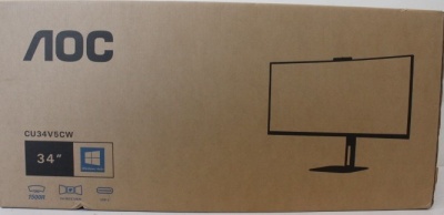 SALE OUT. AOC | CU34V5CW/BK | 34 " | VA | 21:9 | 100 Hz | 4 ms | 3440 x 1440 pixels | HDMI ports quantity 1 | Warranty 36 month(s) | DAMAGED PACKAGING